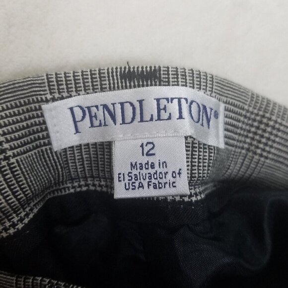 Vintage Pendleton Pants Women’s 12 lined Plaid Hound's-tooth Wool High Rise - Picture 5 of 11